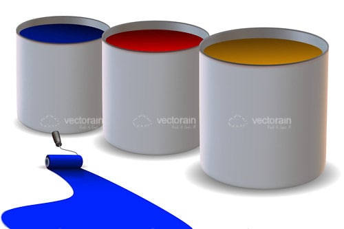 Open Paint Cans with Roller